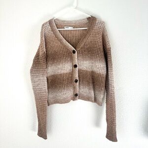 Sonoma Cardigan Sweater Women’s M Brown Tan Button Front V-Neck Top